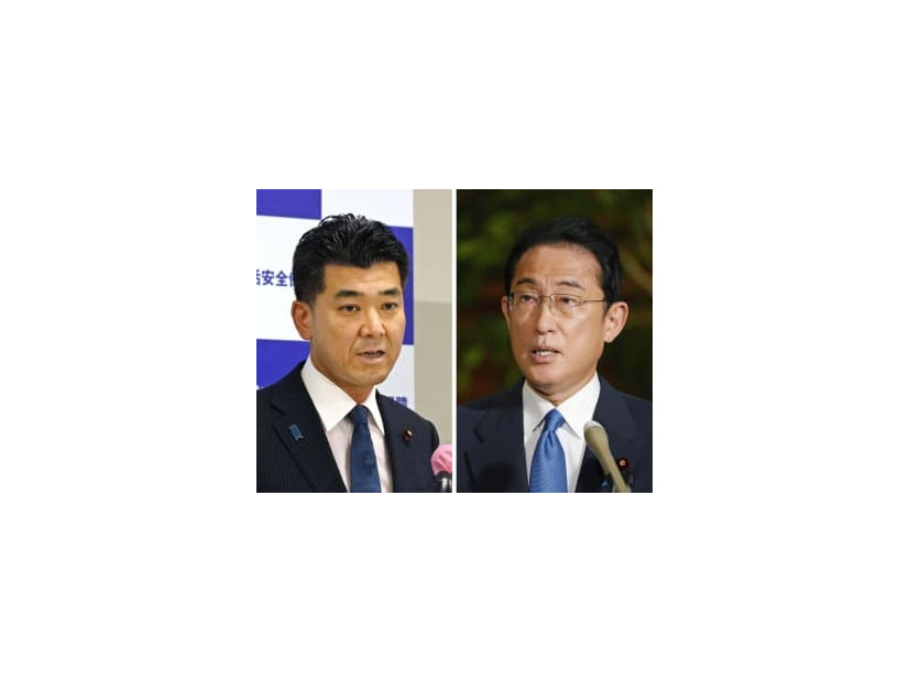 岸田首相（右）と立憲民主党の泉代表