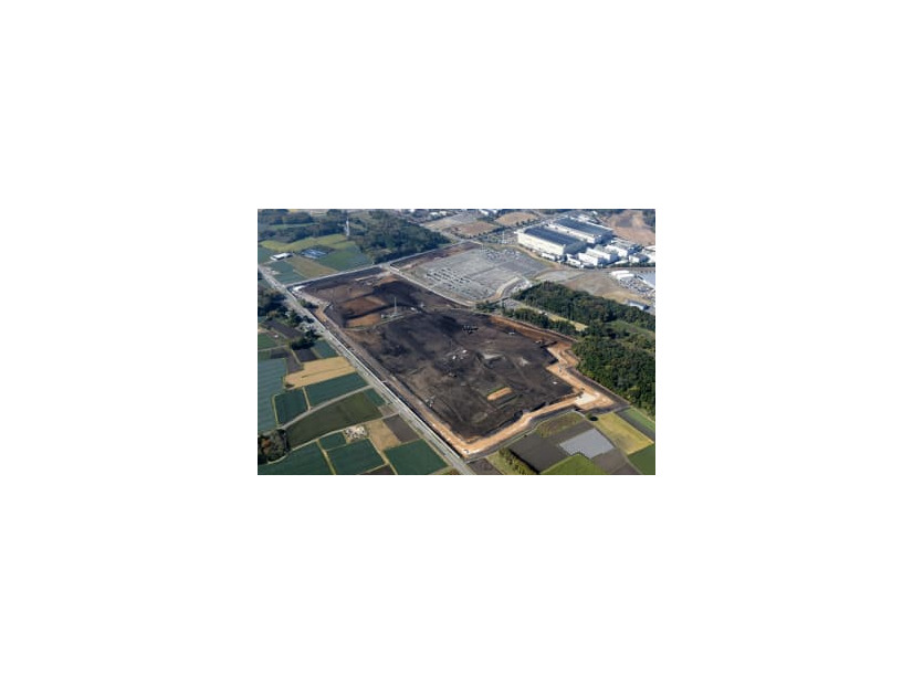 半導体メーカーのTSMCの工場建設予定地＝2021年11月、熊本県菊陽町