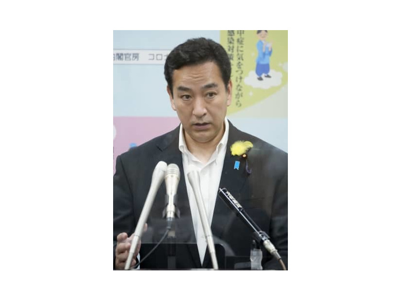 山際経済再生相＝5日午前、東京都千代田区
