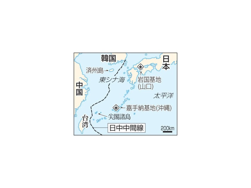東シナ海の日中中間線