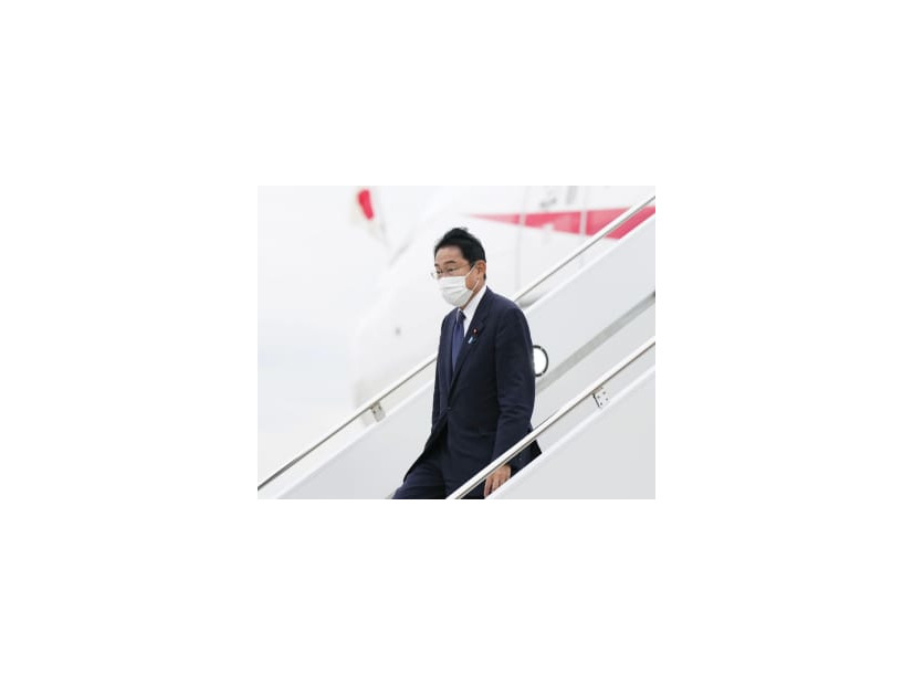 NPT再検討会議に出席するため、米ニューヨークのケネディ国際空港に到着した岸田首相＝7月31日（共同）