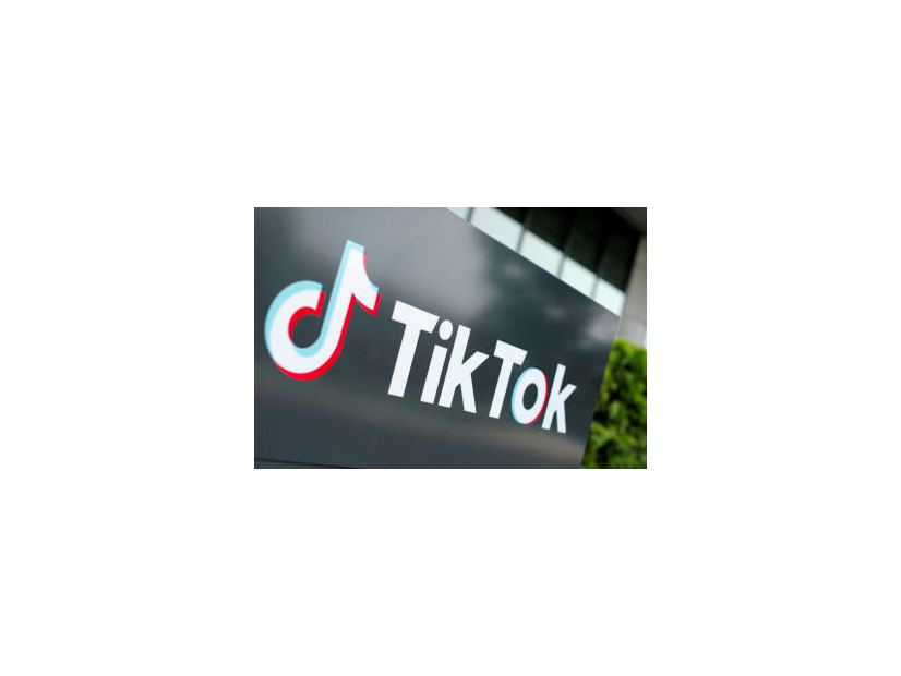 米拠点のTikTokのロゴ＝2020年9月、米カリフォルニア州（ロイター＝共同）