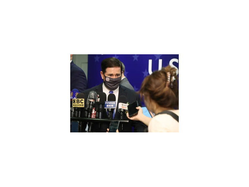 31日、台北で開催されたイベントに出席した米アリゾナ州のデュシー知事（中央通信社＝共同）