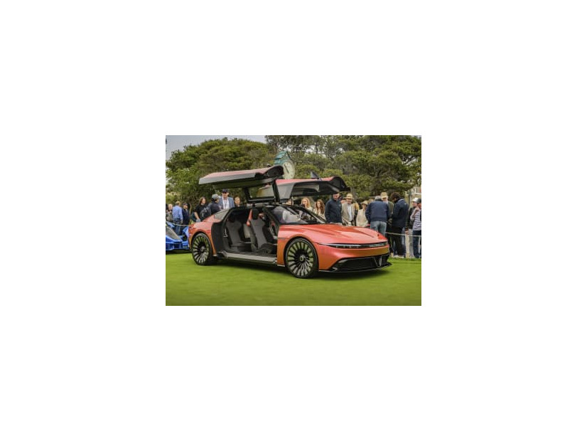 米デロリアン・モーター・カンパニーがカリフォルニア州でのイベントで公開したEV「アルファ5」（同社の公式フェイスブックから、共同）
