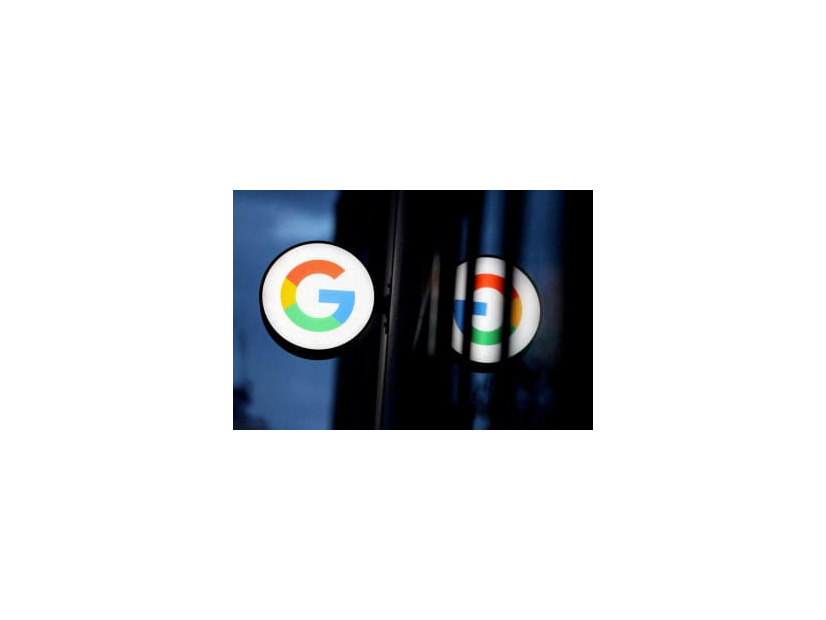 米グーグルのロゴ＝2021年11月、ニューヨーク（ロイター＝共同）