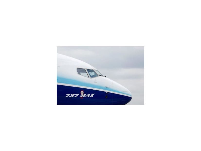 7月、英国での航空ショーで展示されたボーイングの「737MAX」＝ファーンボロー（ロイター＝共同）