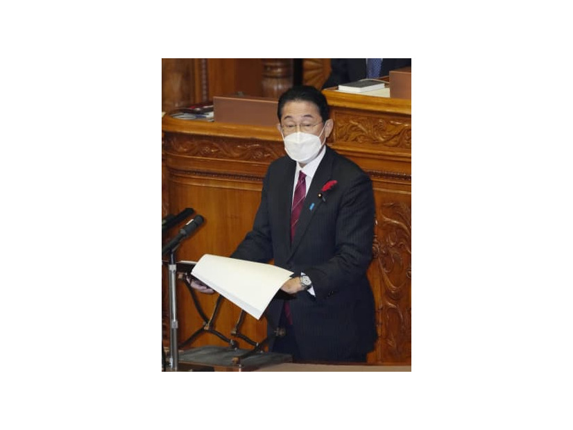 参院本会議の代表質問で答弁する岸田首相＝7日午前