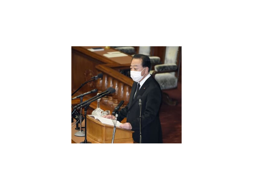 衆院本会議で安倍元首相の追悼演説をする立憲民主党の野田元首相＝25日午後