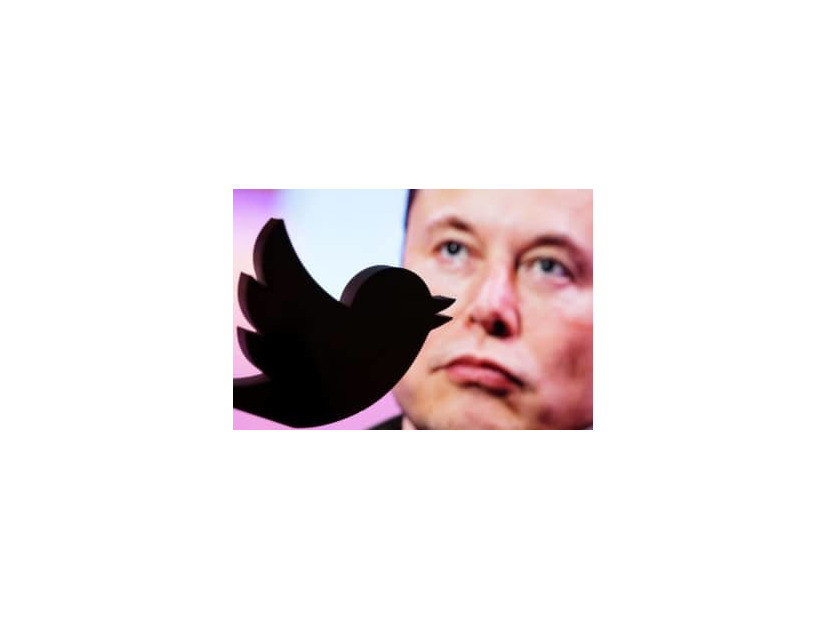 ツイッターのロゴとイーロン・マスク氏（ロイター＝共同）