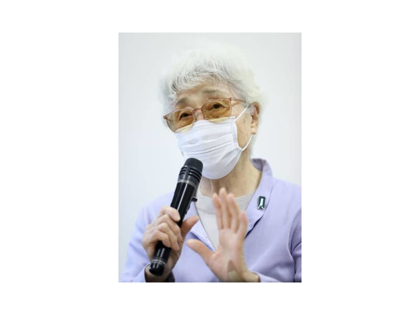 横田めぐみさんが拉致されてから45年となるのを前に、記者会見する母早紀江さん＝8日午後、川崎市（代表撮影）