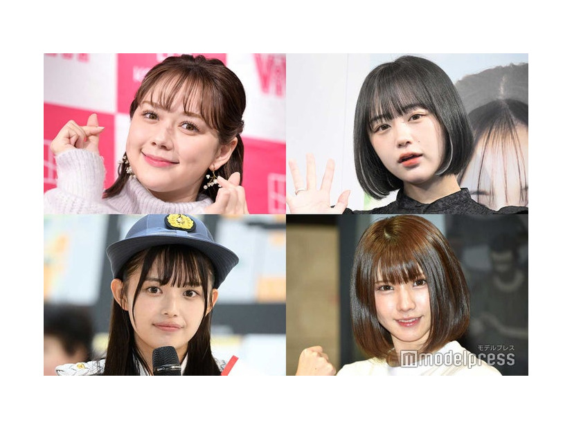 （上段左から）村重杏奈、なえなの（下段左から）森日菜美 、えなこ