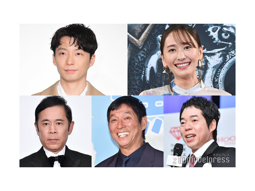 （上段／左から）星野源、新垣結衣（下段／左から）岡村隆史、明石家さんま、今田耕司（C）モデルプレス
