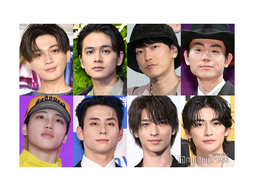 （上段左から時計回り）八木勇征、北村匠海、佐藤健、菅田将暉、高橋文哉、横浜流星、西洸人、SHUNTO （C）モデルプレス
