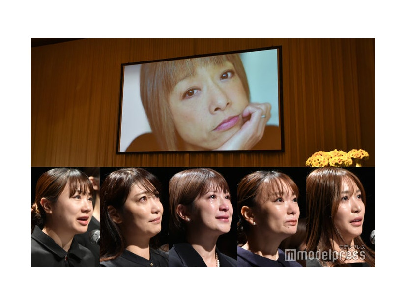 「夏まゆみ 魂に出会う会（お別れの会）」会場の様子（下段左から）石田亜佑美、飯田圭織、矢口真里、保田圭、大島麻衣（C）モデルプレス