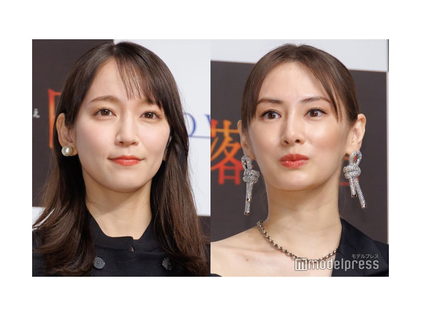 「連続ドラマW　湊かなえ『落日』」完成披露試写会に登壇した吉岡里帆、北川景子（C）モデルプレス