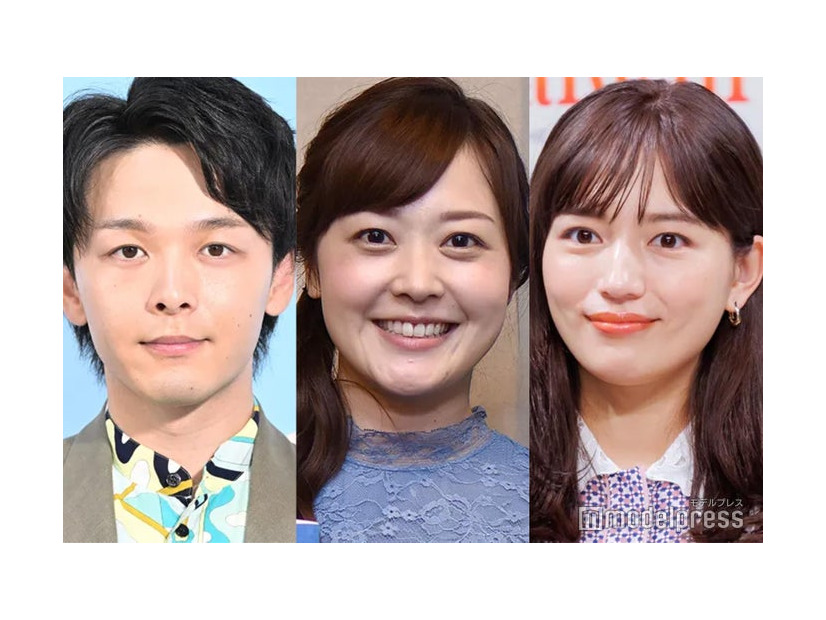 中村倫也、水卜麻美アナウンサー、川口春奈（C）モデルプレス
