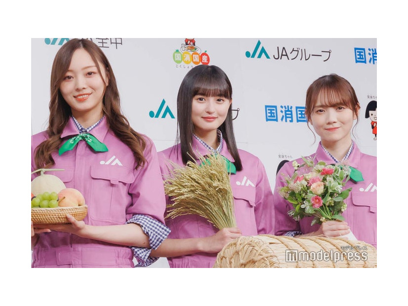 新CM発表会に出席した梅澤美波、遠藤さくら、田村真佑（C）モデルプレス