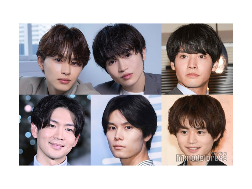 モデルプレス読者が選ぶ“23年夏ドラマ版・胸キュン男子”トップ10にランクインした（左上から時計回りに）草川拓弥、西垣匠、赤楚衛二、鈴鹿央士、萩原利久、松下洸平（C）モデルプレス