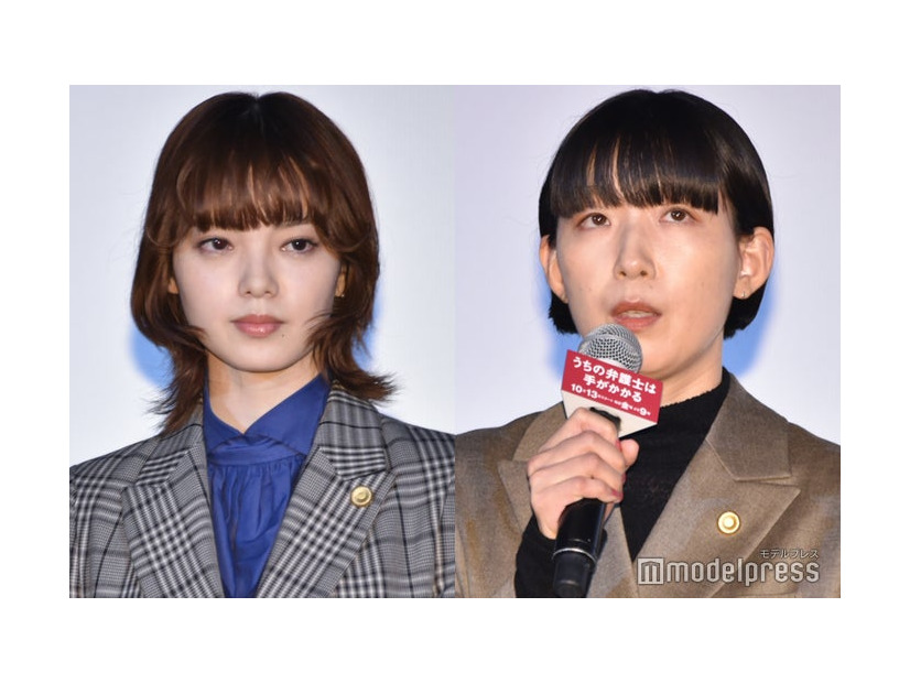 会見に出席した平手友梨奈、江口のりこ（C）モデルプレス