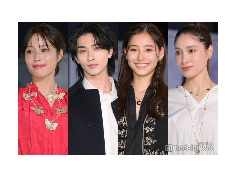 「ディオールホリデーポップアップ」のフォトコールに登場した広瀬アリス、横浜流星、新木優子、土屋太鳳（C）モデルプレス