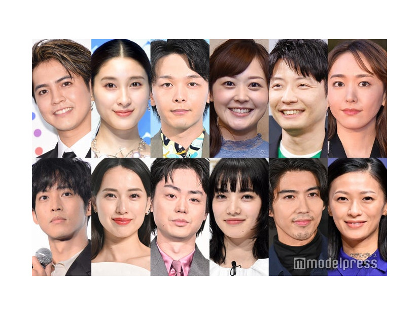 （上段左から）片寄涼太、土屋太鳳、中村倫也、水卜麻美、星野源、新垣結衣（下段左から）松坂桃李、戸田恵梨香、菅田将暉、小松菜奈、賀来賢人、榮倉奈々（C）モデルプレス