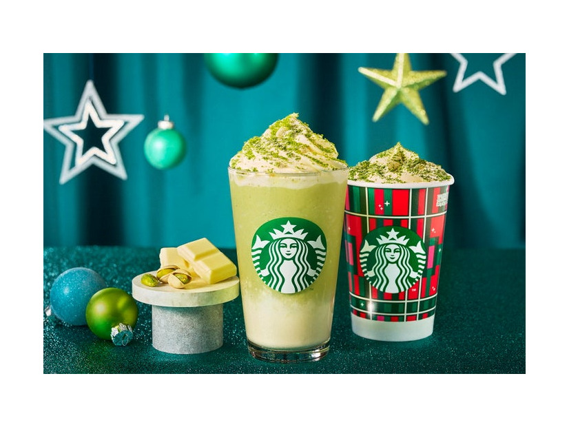 メルティホワイト ピスタチオ フラペチーノ、メルティホワイト ピスタチオ モカ／画像提供：スターバックス コーヒー ジャパン