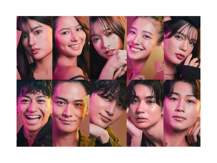 （上段）井上瞳、ヴァッツ美良、海津雪乃、谷岡美沙紀、矢ヶ部初音（下段）大倉亞門、佐久間海世、高崎凌、東夏輝、水野友貴（C）CJ ENM CO., LTD. All Rights Reserved（C）AbemaTV,Inc.