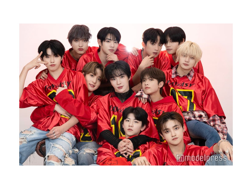 モデルプレスのインタビューに応じたFANTASY BOYS／（上段左から）イ・ハンビン、カン・ミンソ、リンチ、ヒカリ（中段左から）キム・ギュレ、キム・ウソク、ソウル、オ・ヒョンテ、ホン・ソンミン（下段左から）ケイダン、ヒカル（C）モデルプレス