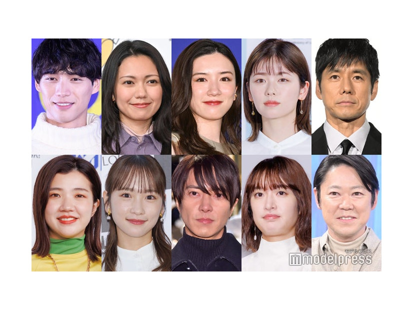 （上段左から）福士蒼汰、二階堂ふみ、永野芽郁、小芝風花、西島秀俊（下段左から）福田麻貴、川栄李奈、山下智久、門脇麦、阿部サダヲ（C）モデルプレス