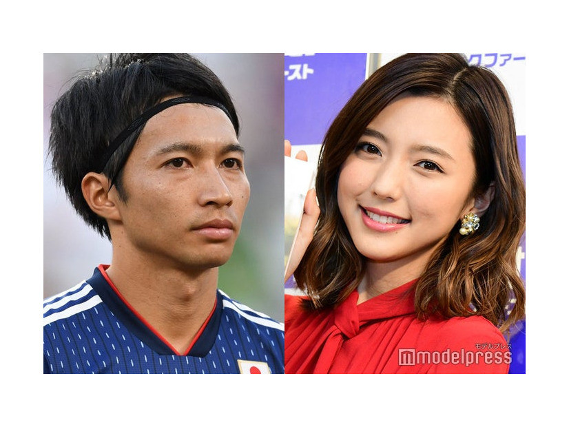 柴崎岳選手（Photo by Getty Images）・真野恵里菜 （C）モデルプレス