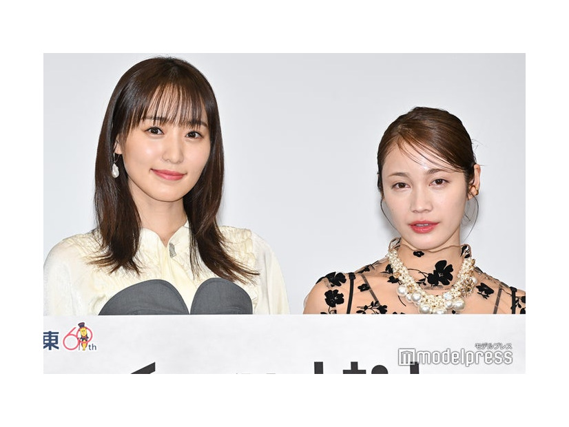「チェイサーゲームW パワハラ上司は私の元カノ」記者会見に出席した菅井友香、中村ゆりか（C）モデルプレス