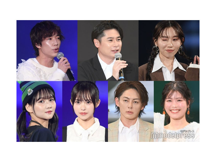 （左上から時計回りに）ぎし、吉村崇、みゆ、滝谷美夢、三崎優太、藤咲凪、佐藤ノア（C）モデルプレス