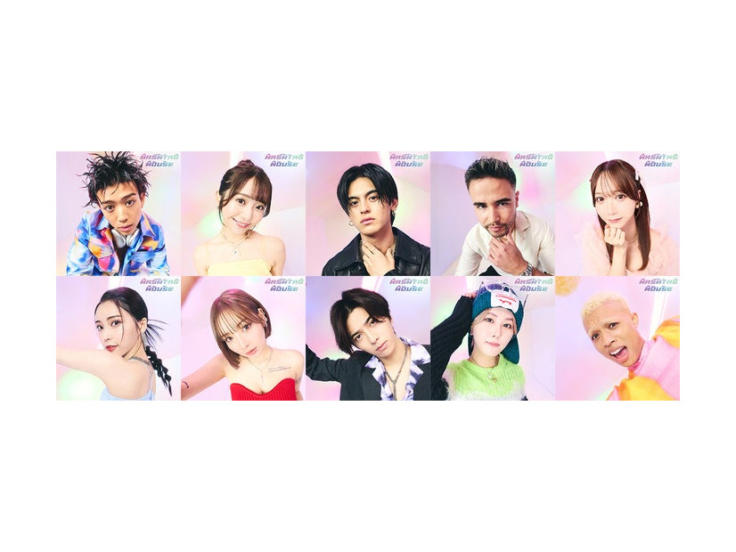 （上段左から）おだけい、かとゆり、元之介、ジョージ、杉本凛（下段左から）那須ほほみ、ぴょな、ふかわ。、ゆうぴーまん、ロイ（C）AbemaTV, Inc.