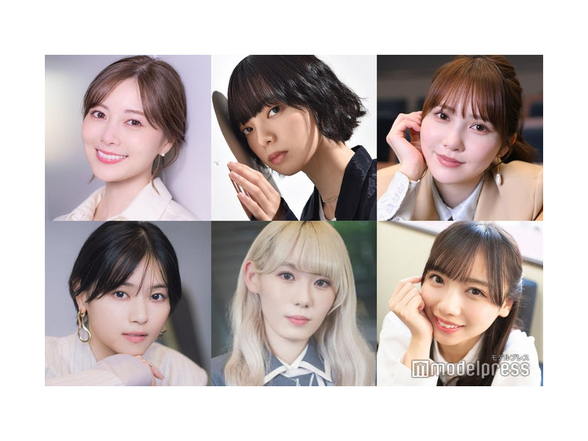 （左上から時計回りに）白石麻衣、平手友梨奈、加藤史帆、齊藤京子、小池美波、西野七瀬（C）モデルプレス