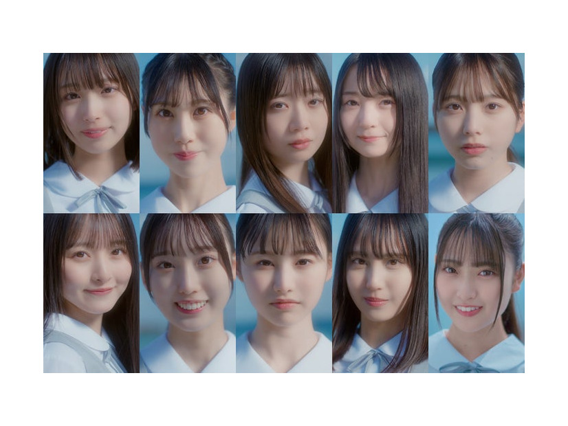 （上段左から）大野愛実、鶴崎仁香、坂井新奈、佐藤優羽、下田衣珠季（下段左から）片山紗希、大田美月、高井俐香、松尾桜、蔵盛妃那乃／日向坂46YouTubeチャンネル「日向坂ちゃんねる」より