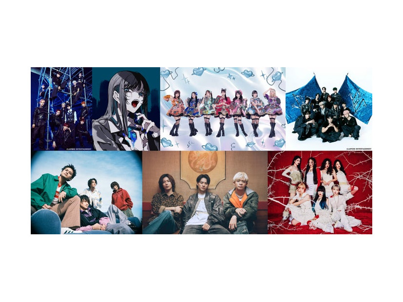 （上段左から）INI、Ado、CANDY TUNE、JO1（下段左から）DISH//、Number_i、HANA（提供写真）