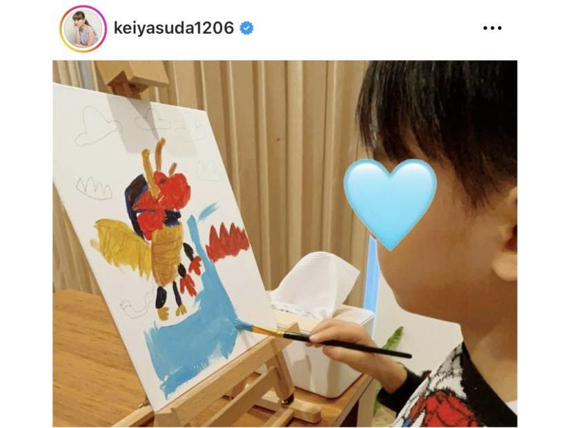 保田圭、息子とお絵描きタイム！完成した絵画にファン驚き「プロの方の絵かと」「上手すぎる…！！」