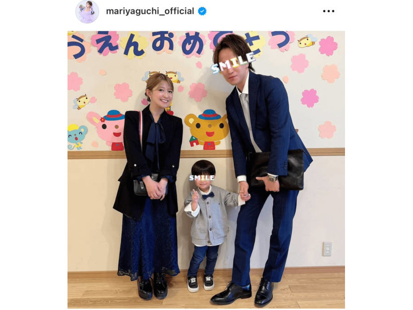 矢口真里、次男の入園式で夫も交えてパシャリ！母としての心境も明かす「私もおとうちゃんもビックリ」