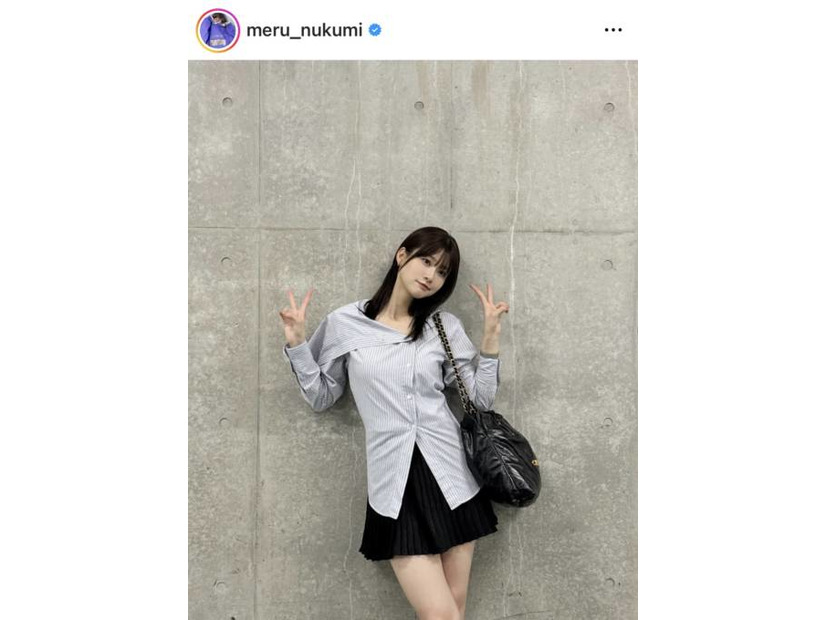 「足長っっ」めるる、すらり美脚のミニスカSHOTに絶賛の声「スタイル良すぎ」
