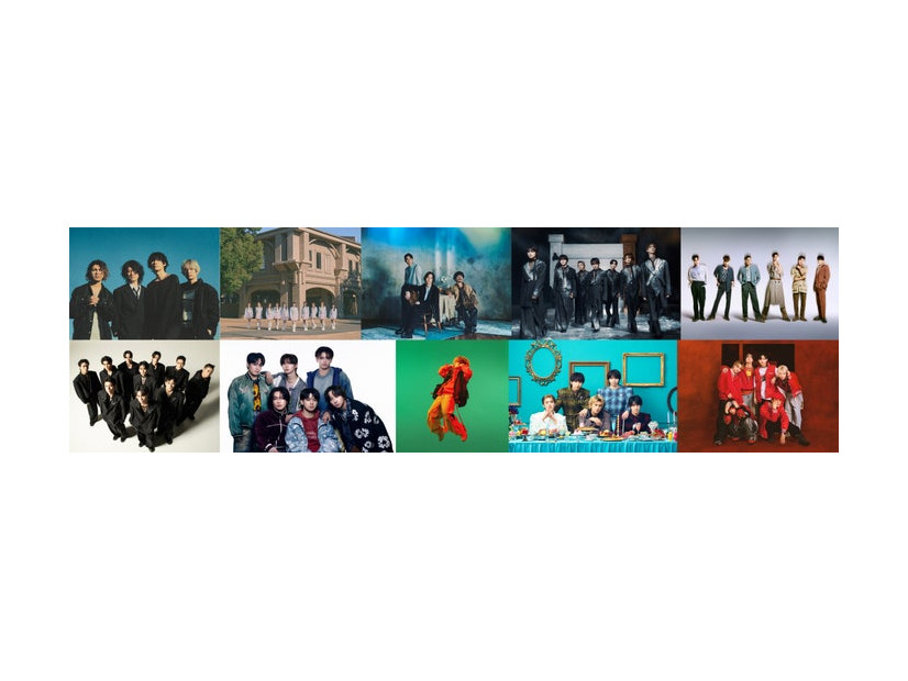 （上段左から）[Alexandros]、＝LOVE、Omoinotake、原因は自分にある。、GENERATIONS（下段左から）THE JET BOY BANGERZ、Travis Japan、Vaundy、M!LK、LIL LEAGUE（提供写真）