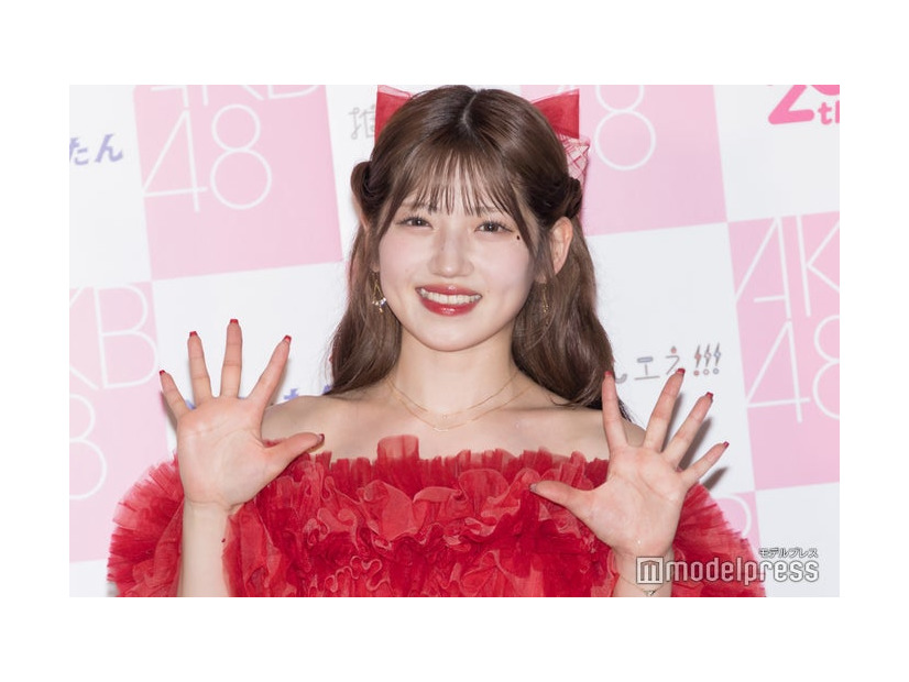 「AKB48 20th Year 春コンサート 2025 村山彩希 卒業コンサート 〜りんごの花が咲く頃に〜」の囲み取材に出席した村山彩希（C）モデルプレス