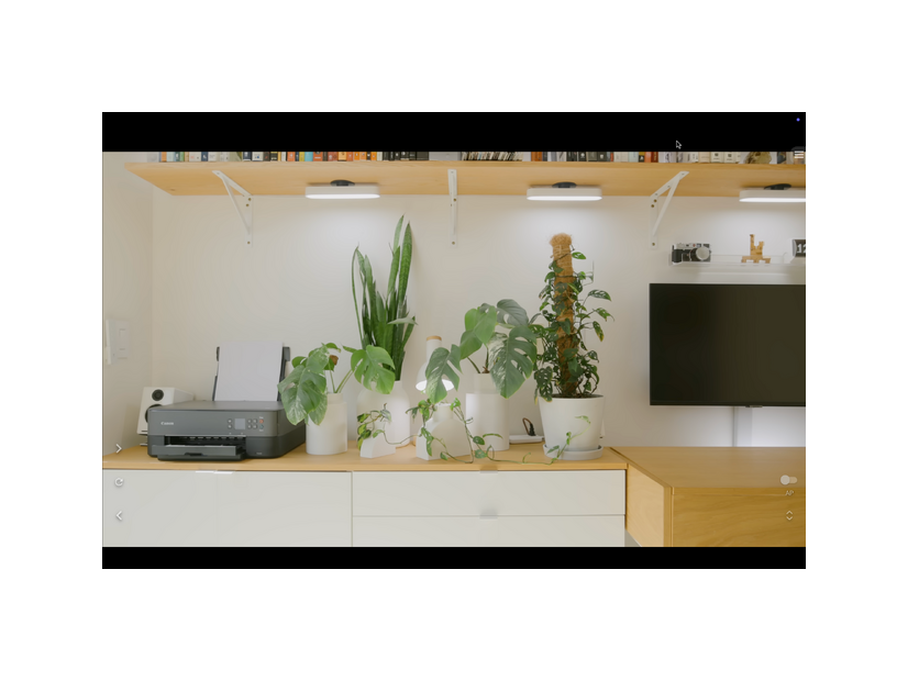部屋に置かれた観葉植物の花瓶は、Matthewさんがデザインし、この3Dプリンタで出力したものだ。