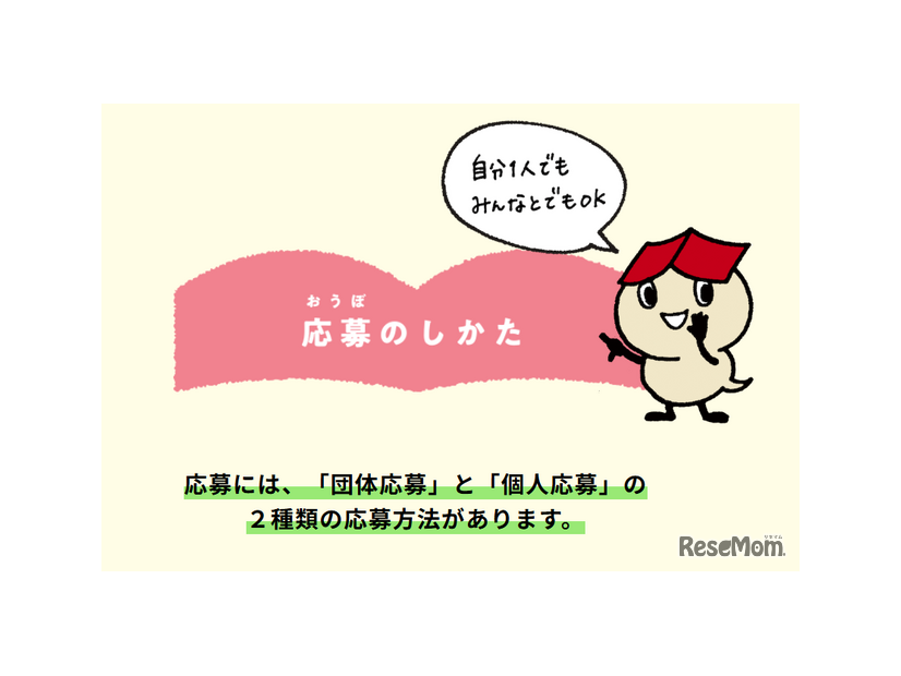 個人応募・団体応募が可能