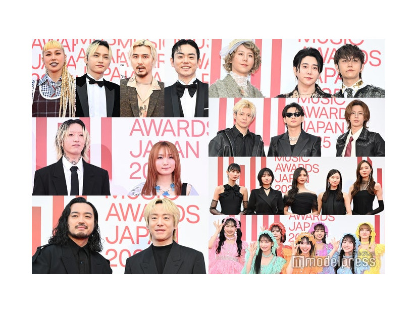 （左上）AI、SKY-HI、藤井 風、菅田将暉（左中央）YOASOBI（左下）Creepy Nuts（右上から）Mrs. GREEN APPLE、Number_i、乃木坂46、FRUITS ZIPPER（C）モデルプレス