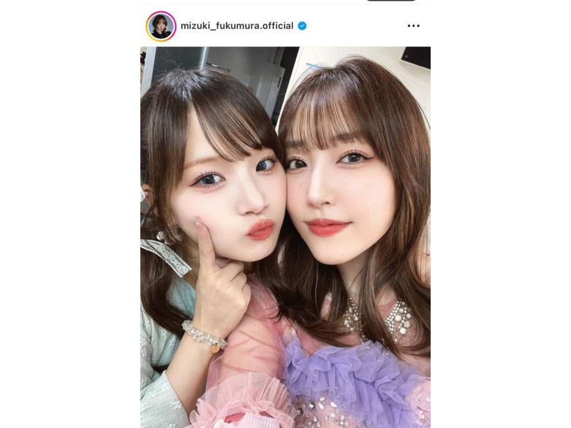 譜久村聖「いつもより全部いい！！」と絶賛の稲場愛香によるメイクSHOTに反響「可愛すぎる」「お2人ともお美しい」