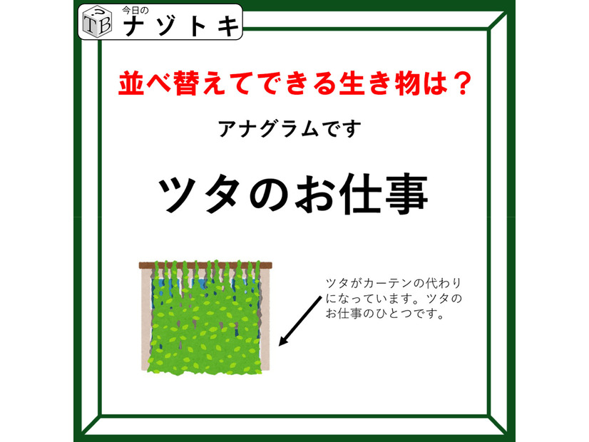 クイズです！ちょっと簡単かも？「言葉を並び替える」と、生き物の名前になるよ！【難易度LV２.・甘口】