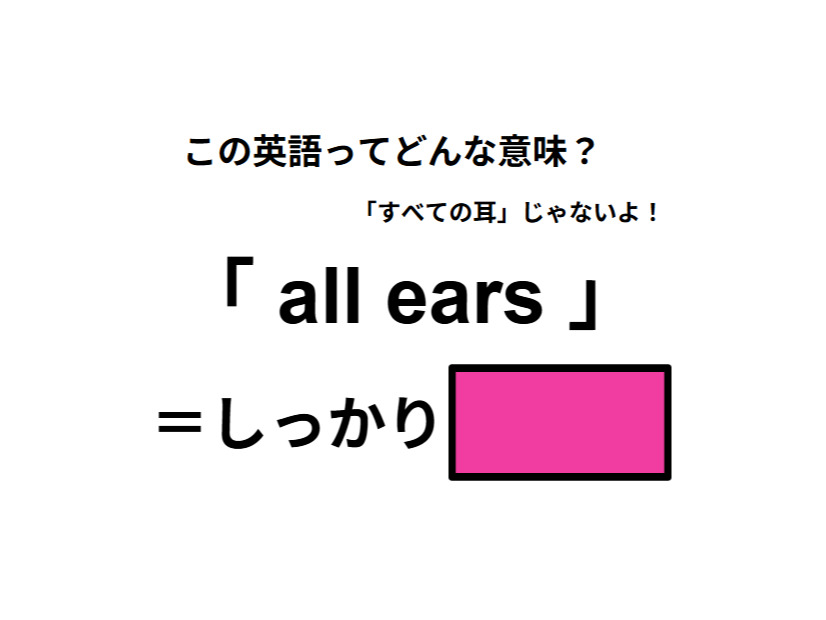 この英語ってどんな意味？「all ears」