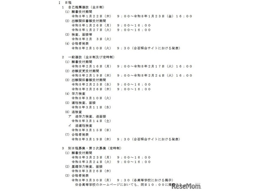 日程