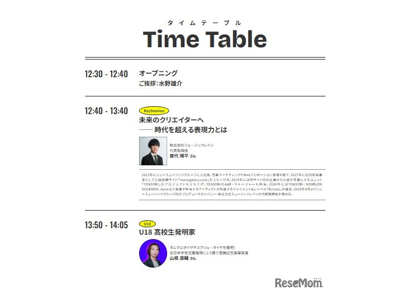 タイムテーブル
