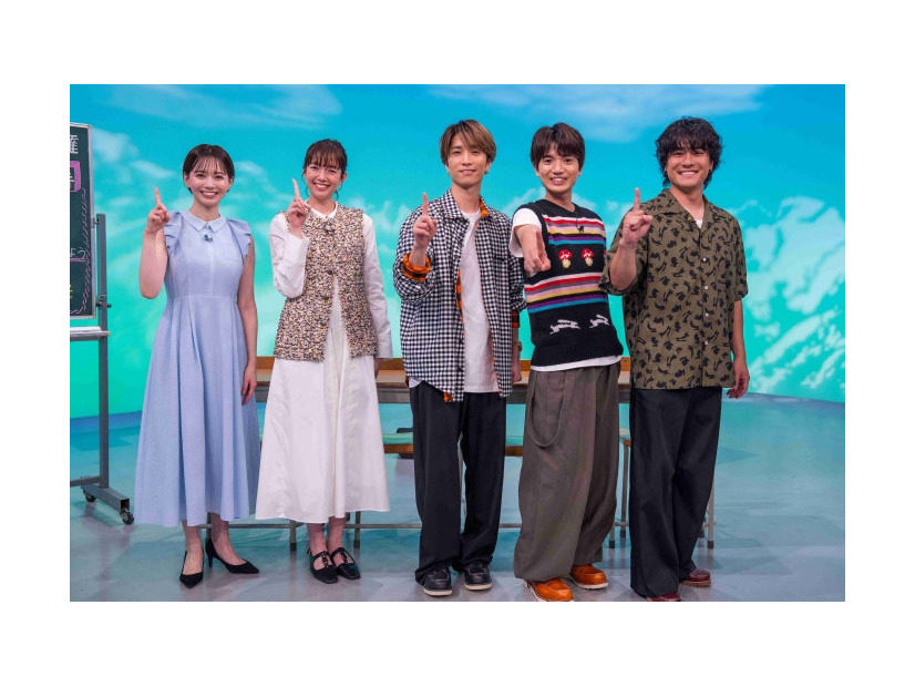石川みなみ（日本テレビアナウンサー）、佐藤栞里、田中樹、高地優吾、森本慎太郎（C）日本テレビ